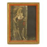 J FIMO THE PROSTITUTE, c.1960Signed on reverse, oil on board33 - 24.5cm, framed and mountedThe