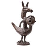 *QUENTIN CLEMENCE (b.1956),'Horse on bird', signed, bronze sculpture, 63cm high *Artist's Resale