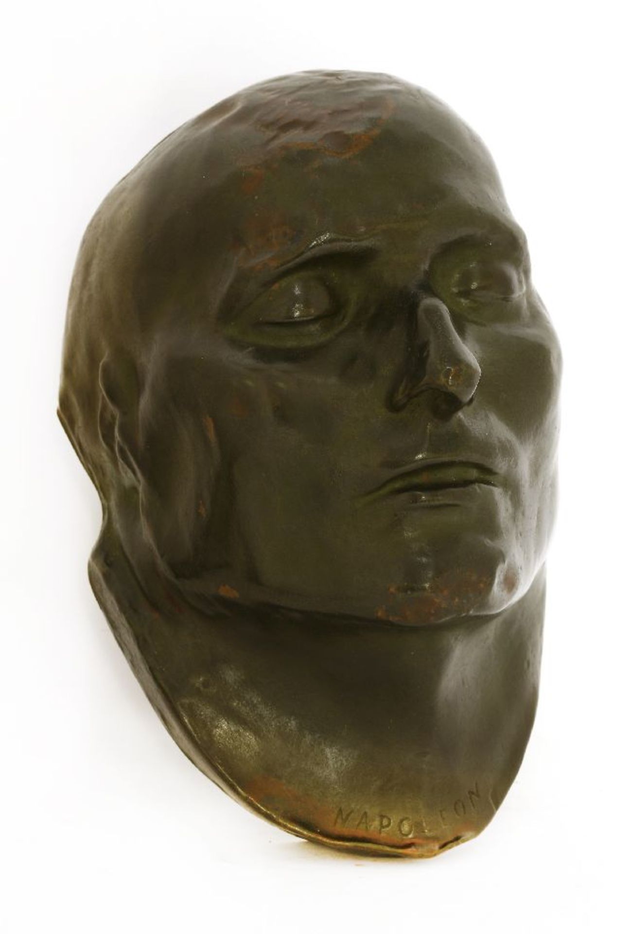 NAPOLEON'S DEATH MASK ELECTROTYPE,mid to late 19th century, with bronzed finish, after Francois