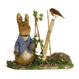 PETER RABBIT,an electric mechanical advertising shop display model of Peter Rabbit in a naturalistic