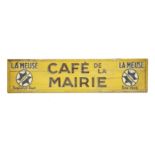 A 'CAFÉ DE LA MAIRIE' WOODEN SIGNBOARD,mid-20th century, from a traditional café in a French town,