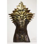 *TOMA NENOV (Bulgarian, b.1955),'Multidimensional Torso', signed, bronze figure, 33cm wide, 19cm