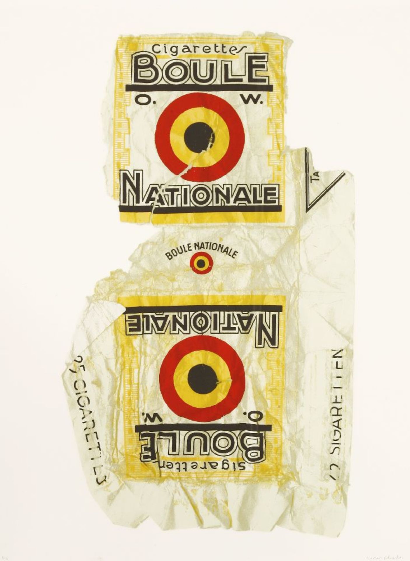 *Sir Peter Blake RA (b.1932)'FAG PACKETS (BOULE)', 2004Screenprint, signed and numbered 75/95 in