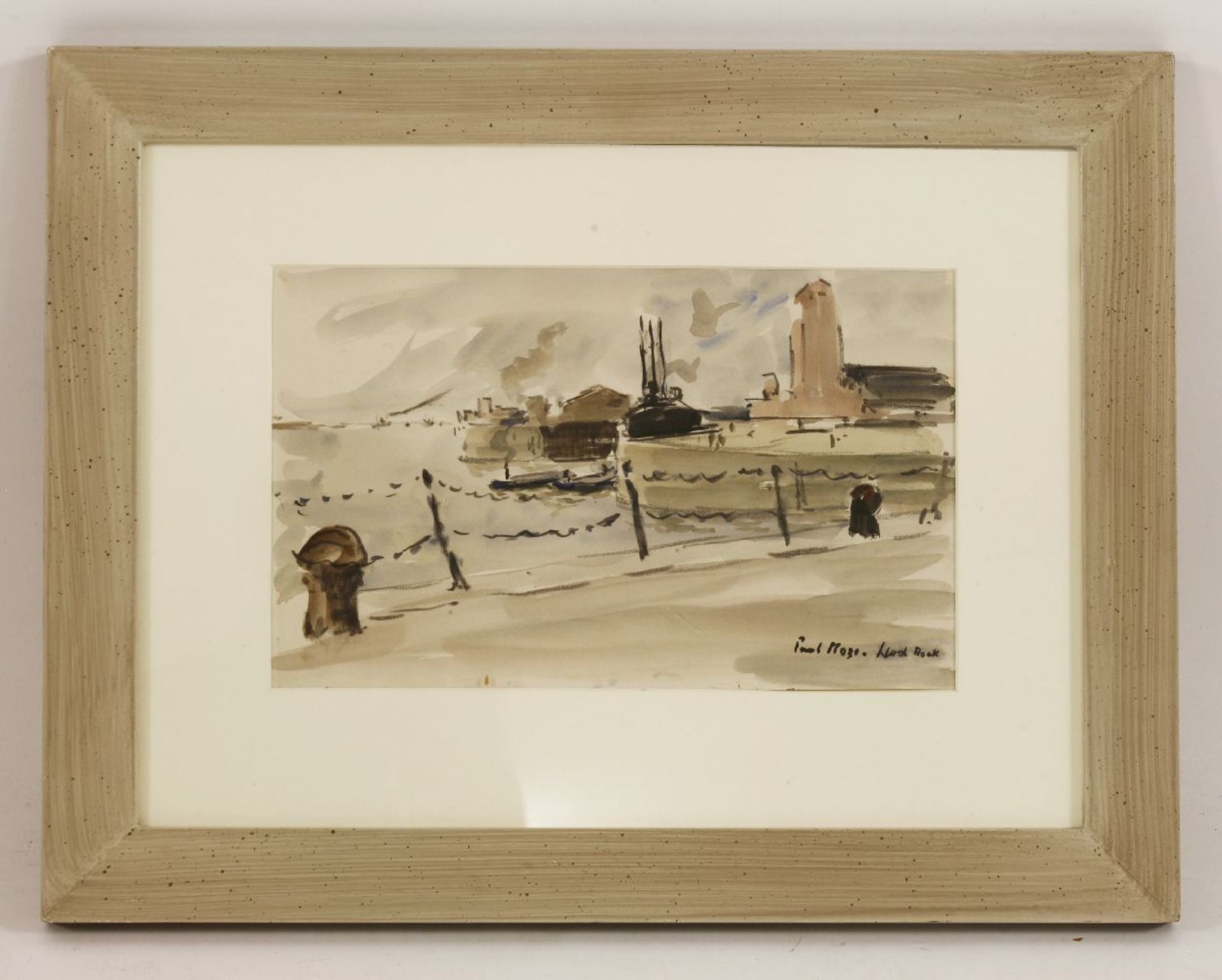 *Paul Maze (1887-1979)LIVERPOOL DOCKSSigned and inscribed l.r., charcoal and watercolour20 x 32cm* - Image 2 of 4