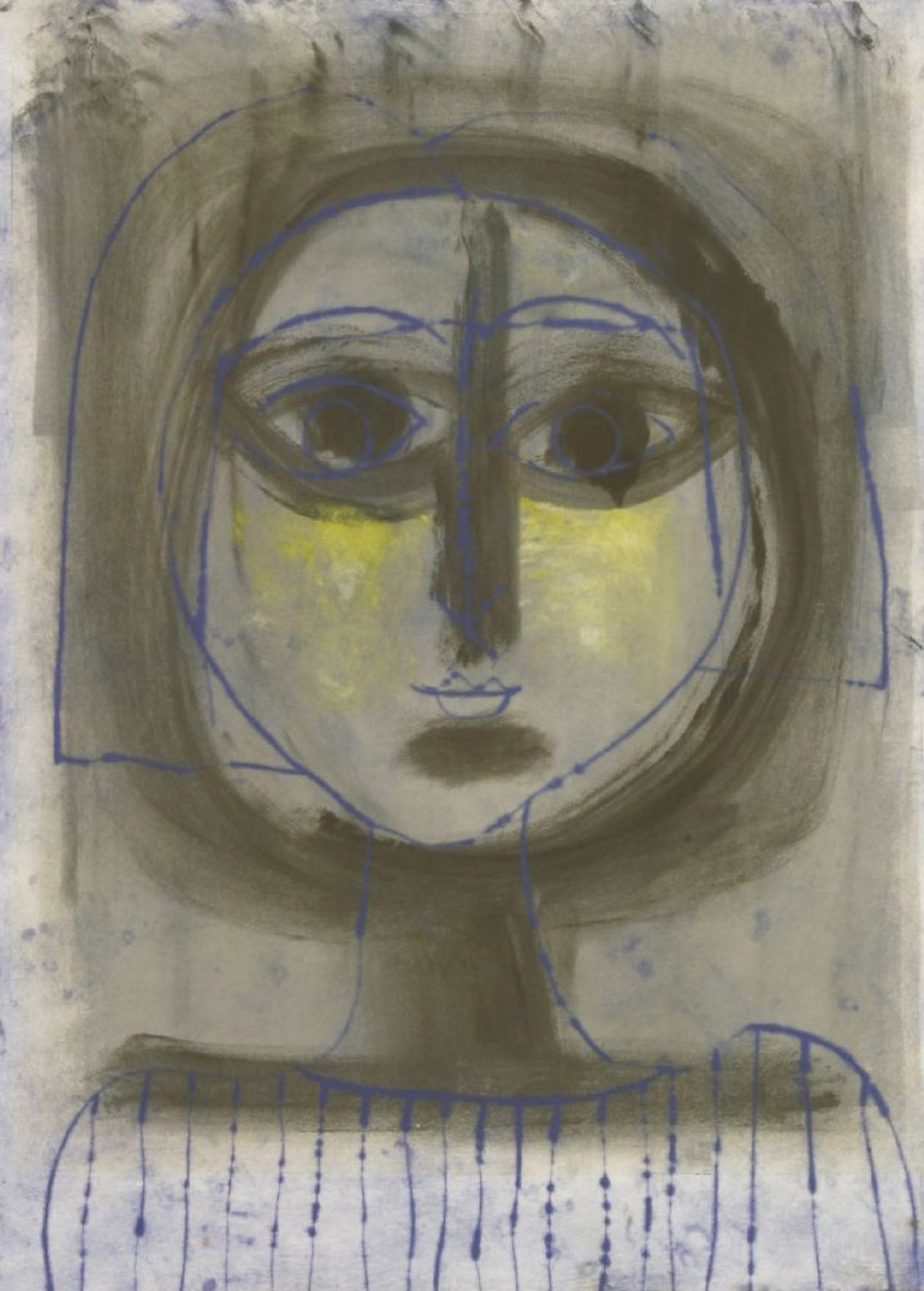 *Walter Hoyle (1922-2000)'BLUE HEAD'Etching and aquatint, signed in pencil l.r.image 63.5 x 47.5cm*