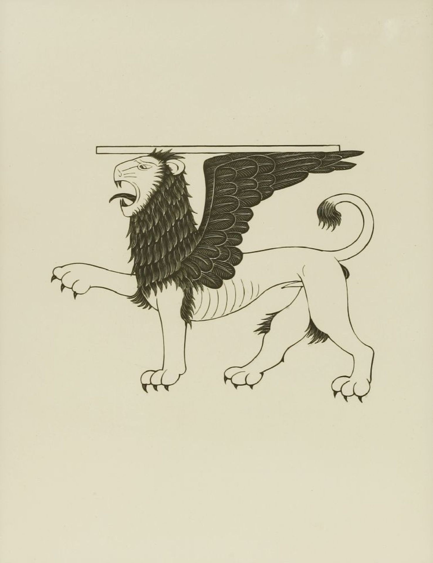 Eric Gill (1882-1940)'THE ANGEL OF SAINT MATTHEW';'THE LION OF SAINT MARK';'THE BULL-CALF OF SAINT - Image 4 of 9