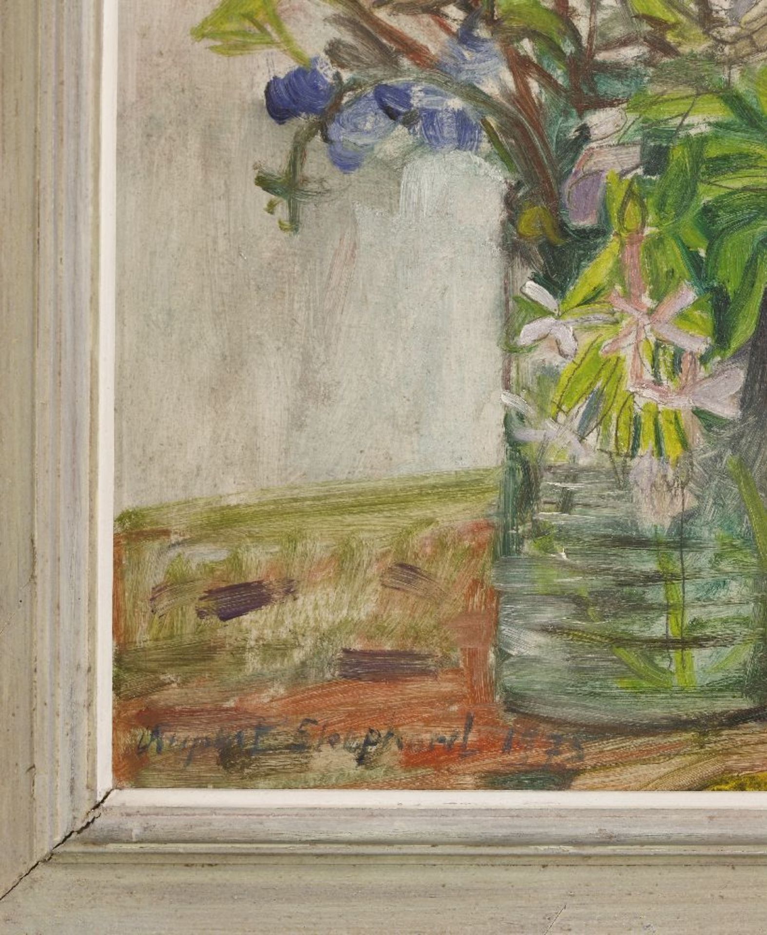 *Rupert Shephard (1909-1992)A VASE OF WILD FLOWERSSigned and dated 1975 l.l., pencil and oil on - Image 4 of 4