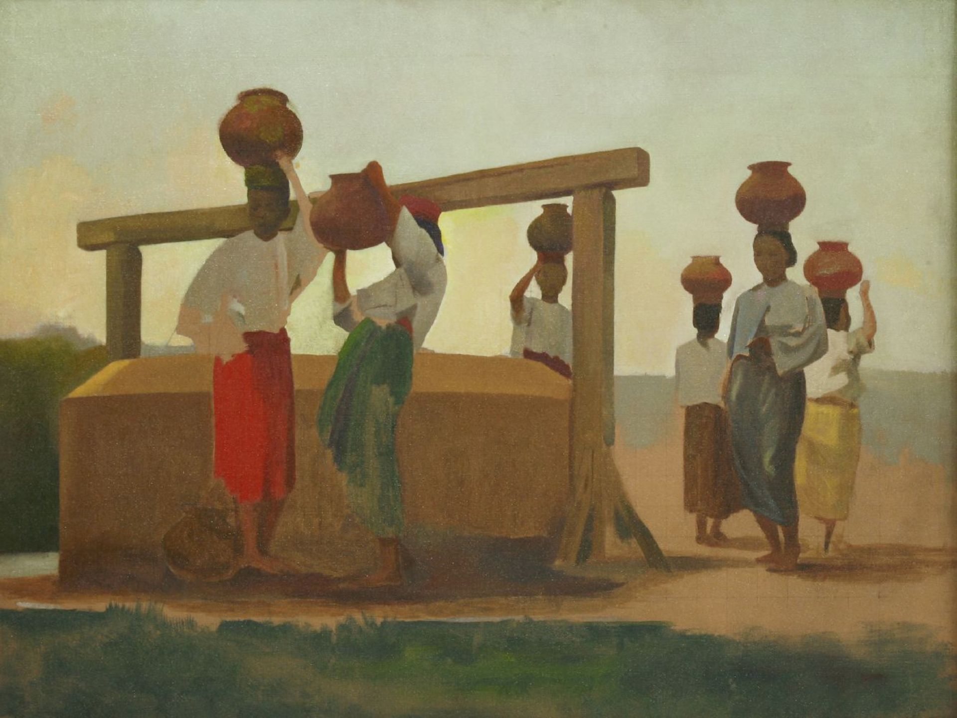 *Sir Gerald Kelly PRA (1879-1972)THE WELL AT TAUNGDWINGYI, BURMA, 1908-9Inscribed by the artist on