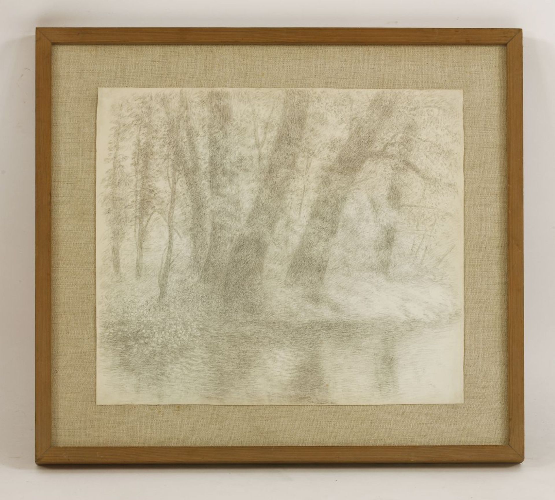 *Elisabeth Vellacott (1905-2002)'GREAT TREES OVER WATER'Signed and inscribed verso, black chalk43 - Image 2 of 3