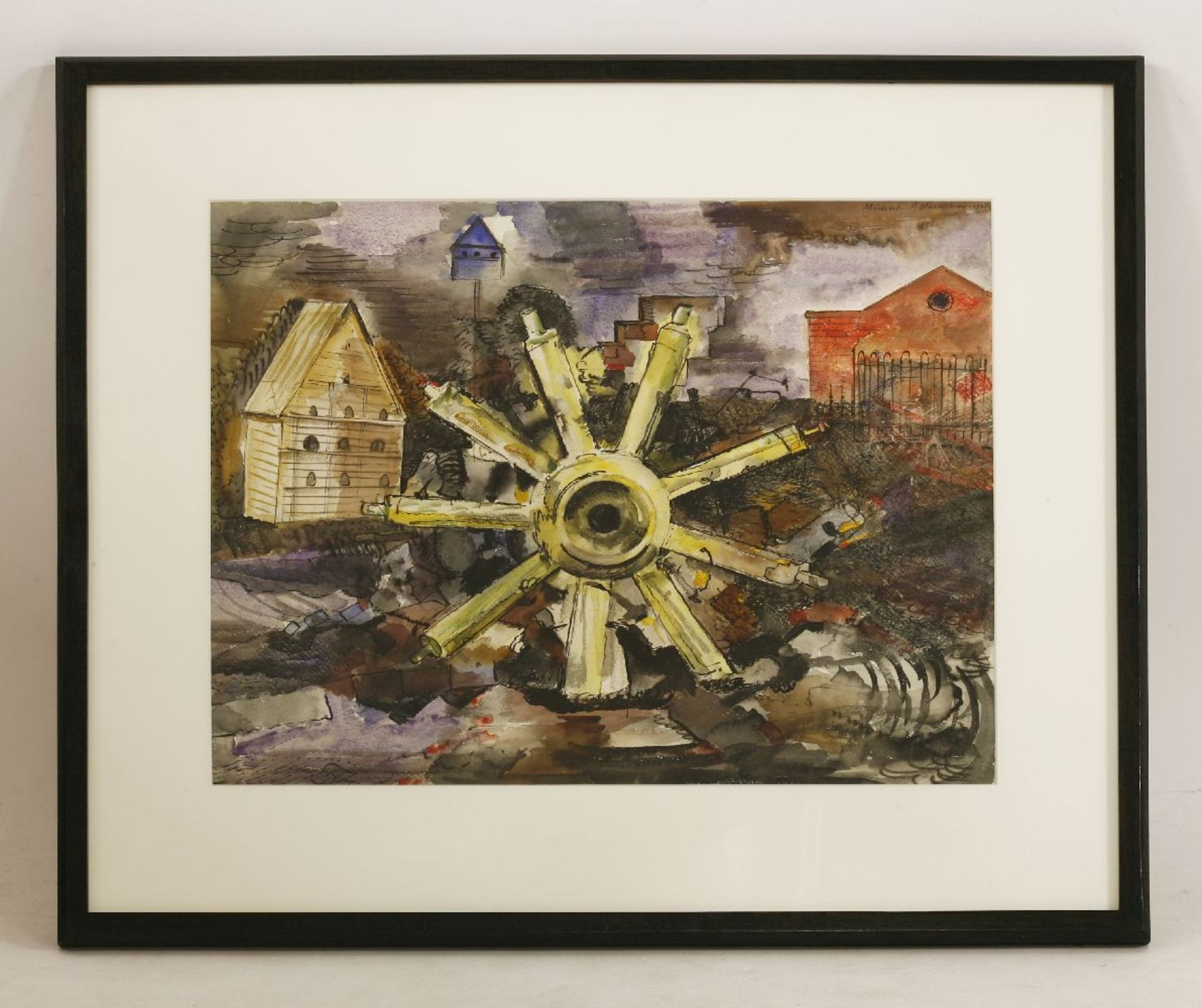 *Michael Rothenstein RA (1908-1993)'THE YELLOW WHEEL'Signed and dated 1942 u.r., pen and ink and - Image 2 of 3