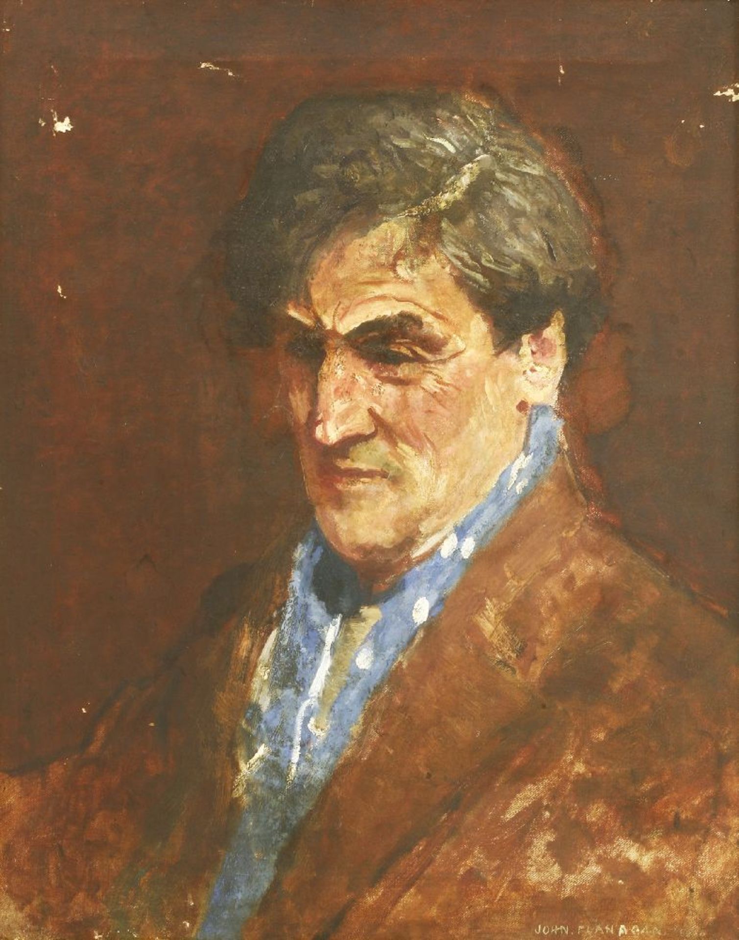 *John Flanagan (Irish, 1895-1964)PORTRAIT OF BRENDAN, POSSIBLY THE POET, BRENDAN BEHANInscribed on