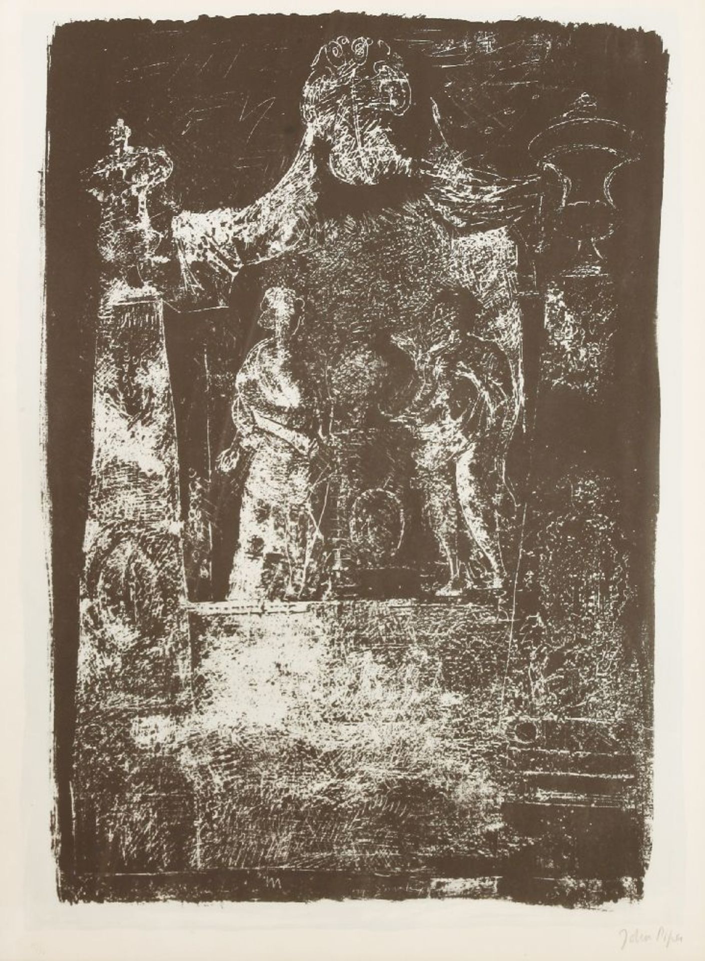 *John Piper CH (1903-1992)'EXTON RUTLAND: MONUMENT BY GRINLING GIBBONS' (LEVINSON 126)Signed in