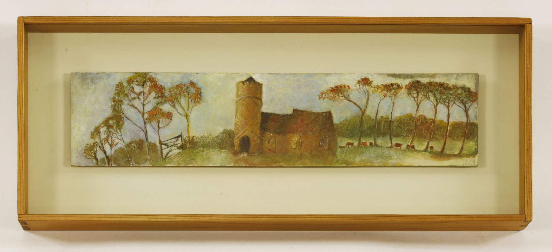 *Tessa Newcomb (b.1955)LANDSCAPE WITH A CHURCH AND COWSSigned with initials and dated '04 l.r., - Image 2 of 4