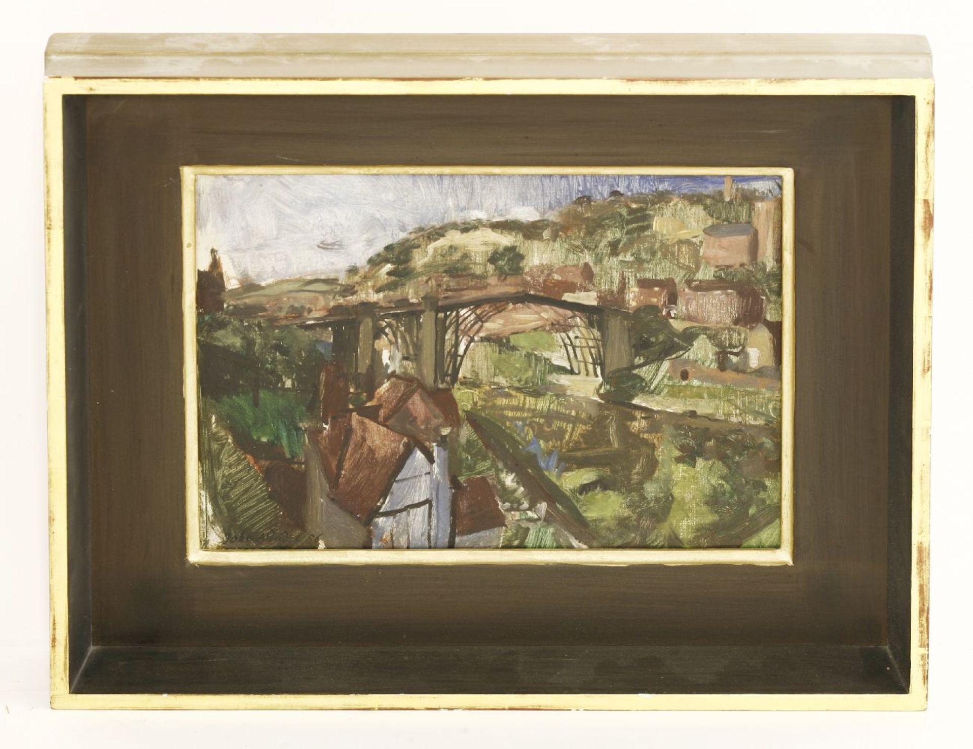 *John Aldridge RA (1905-1983) 'IRONBRIDGE, SEP. 1956'Signed and dated '56 l.l., inscribed with title - Image 2 of 4