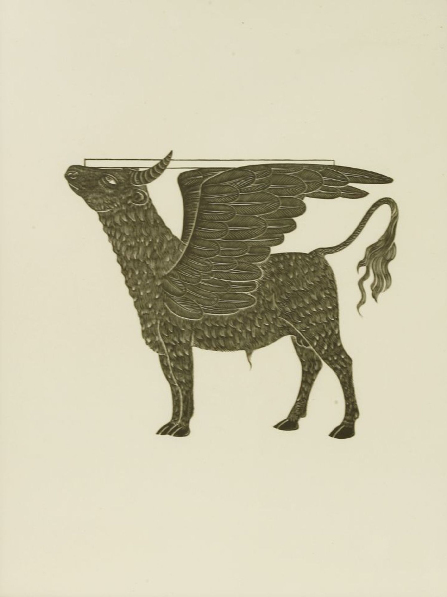 Eric Gill (1882-1940)'THE ANGEL OF SAINT MATTHEW';'THE LION OF SAINT MARK';'THE BULL-CALF OF SAINT - Image 8 of 9