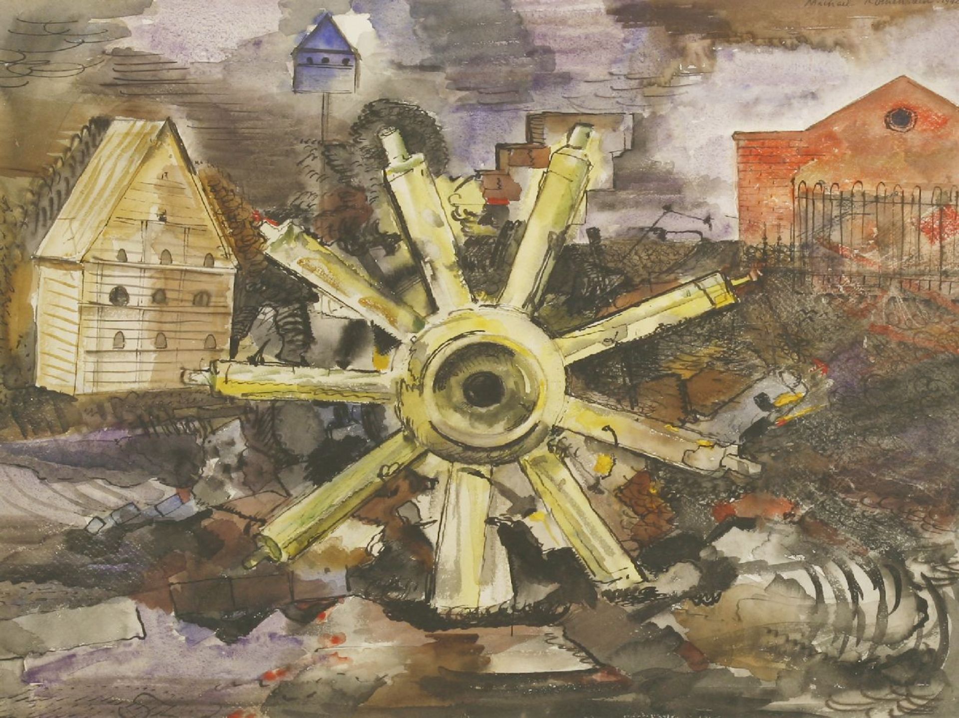 *Michael Rothenstein RA (1908-1993)'THE YELLOW WHEEL'Signed and dated 1942 u.r., pen and ink and