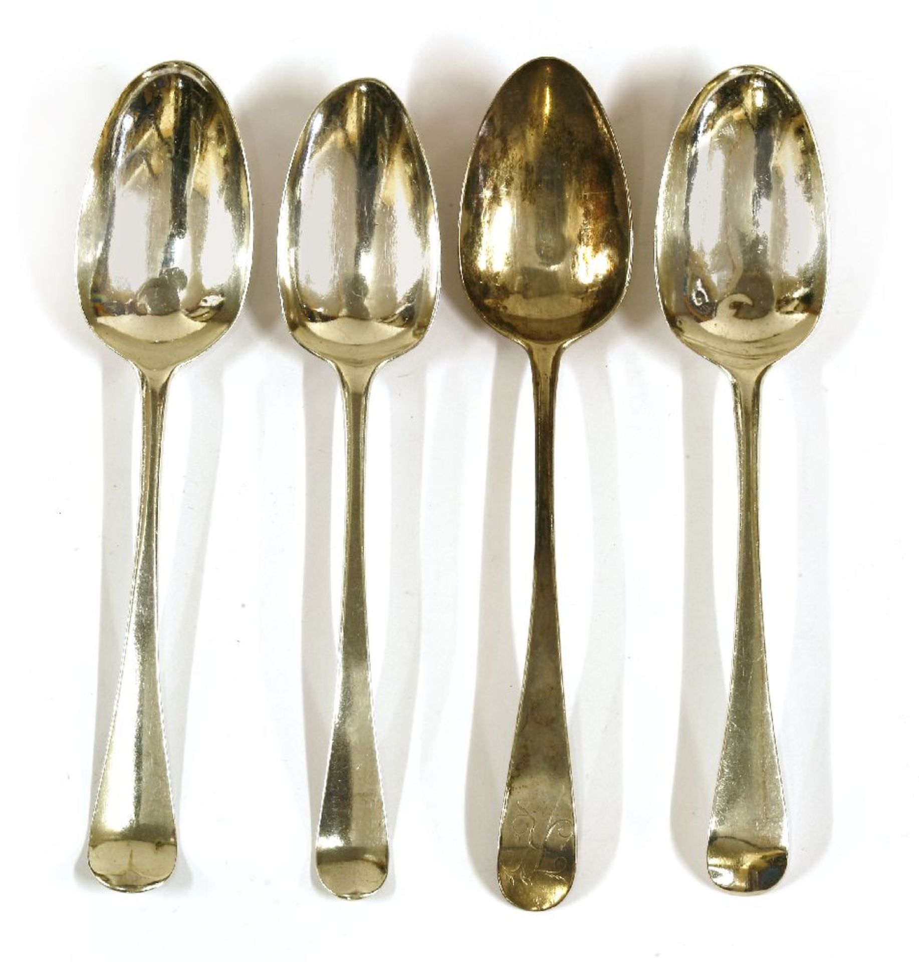 Four Georgian silver tablespoons,various dates and makers (4)Provenance: The Tim Wonnacott