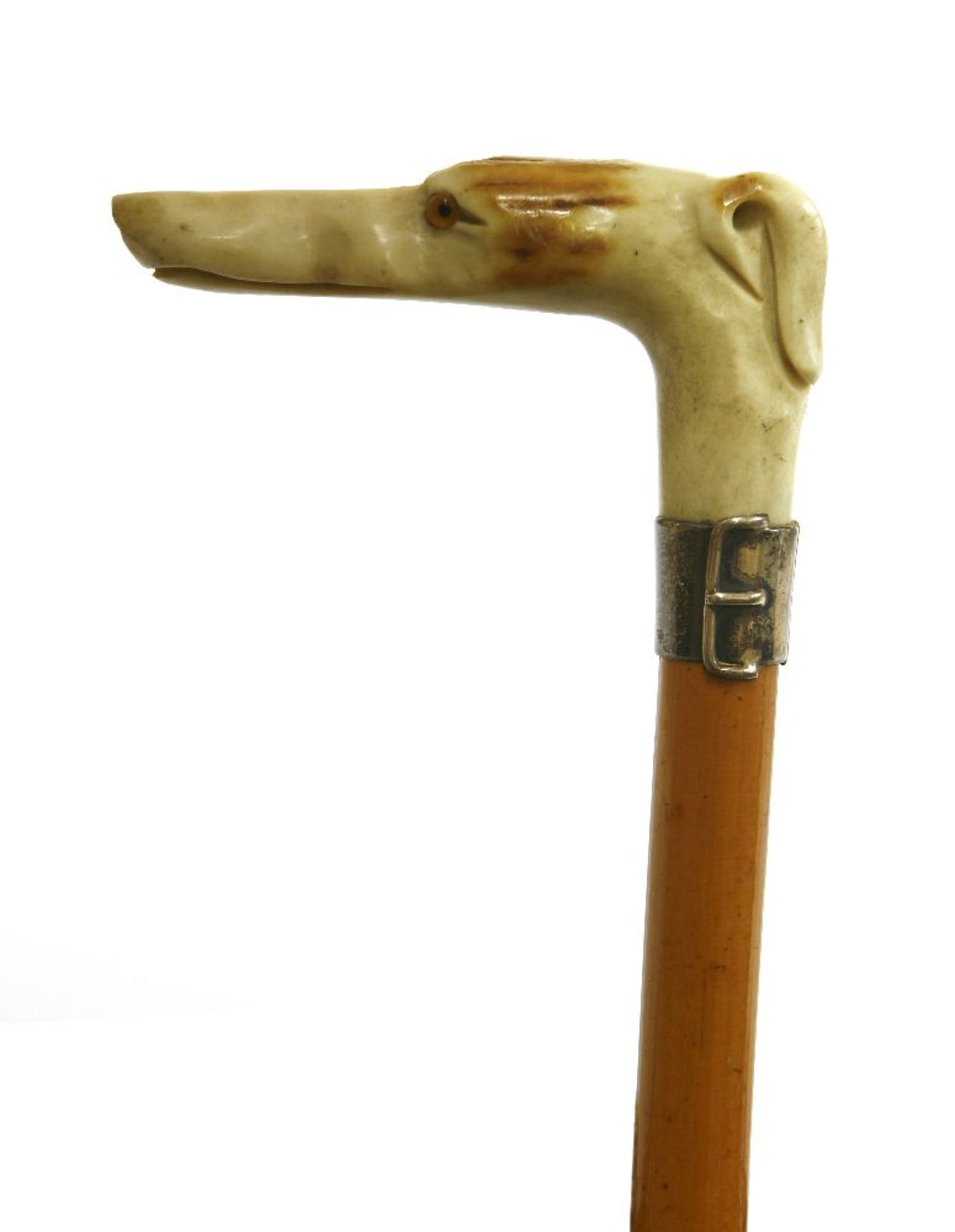 A rare antler horn and silver-mounted malacca case riding crop,by J Howell & Son, the terminal - Image 2 of 3