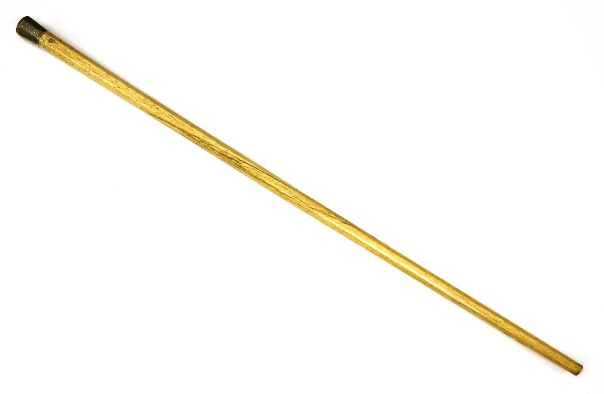 A marine ivory octagonal walking stick,with engraved silver cap, London 1890,89.5cm long - Image 2 of 2