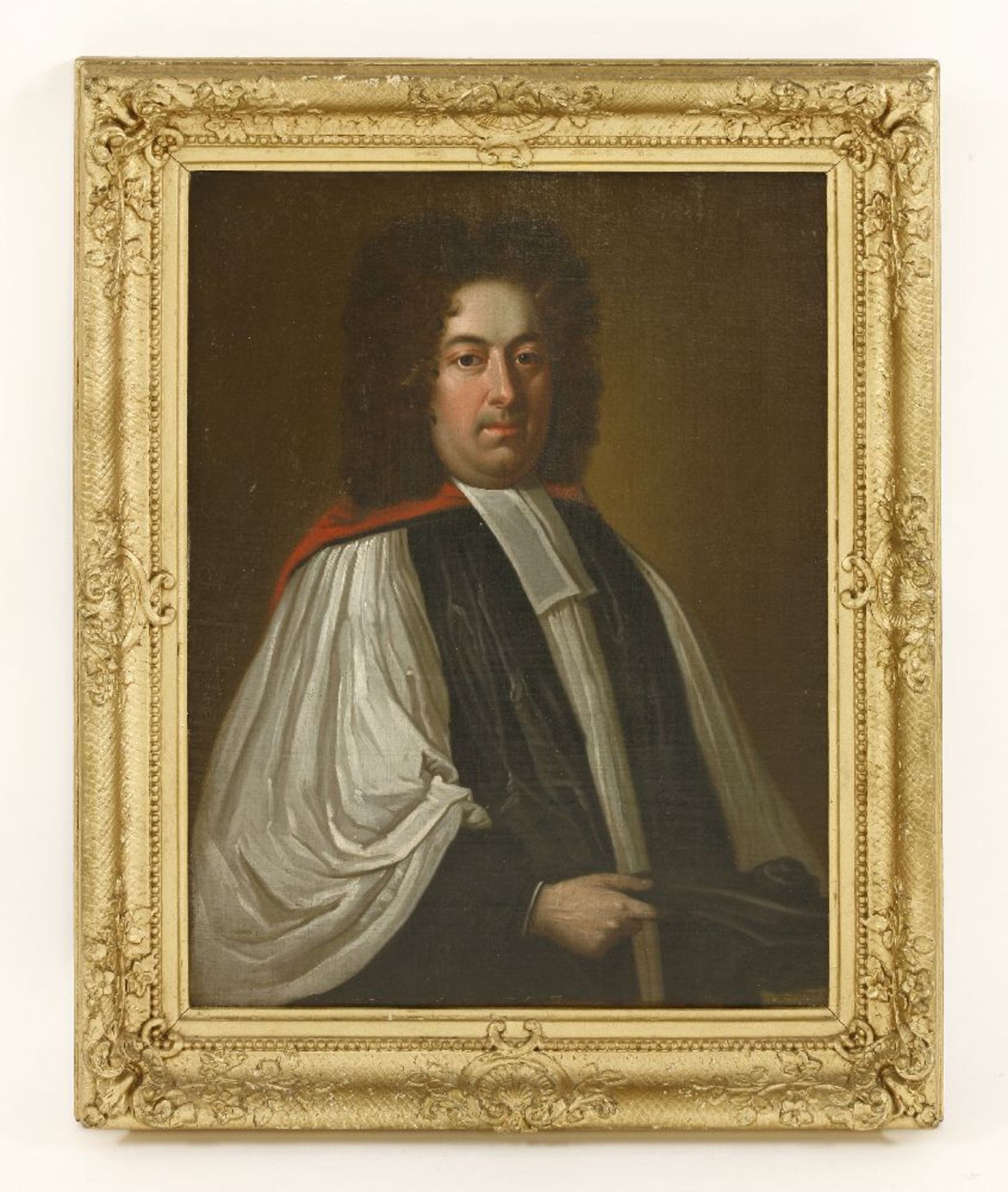 English School, c.1700PORTRAIT OF NATHANIAL ELLISON, VICAR OF NEWCASTLE 1695, ARCHDEACON OF - Image 2 of 3