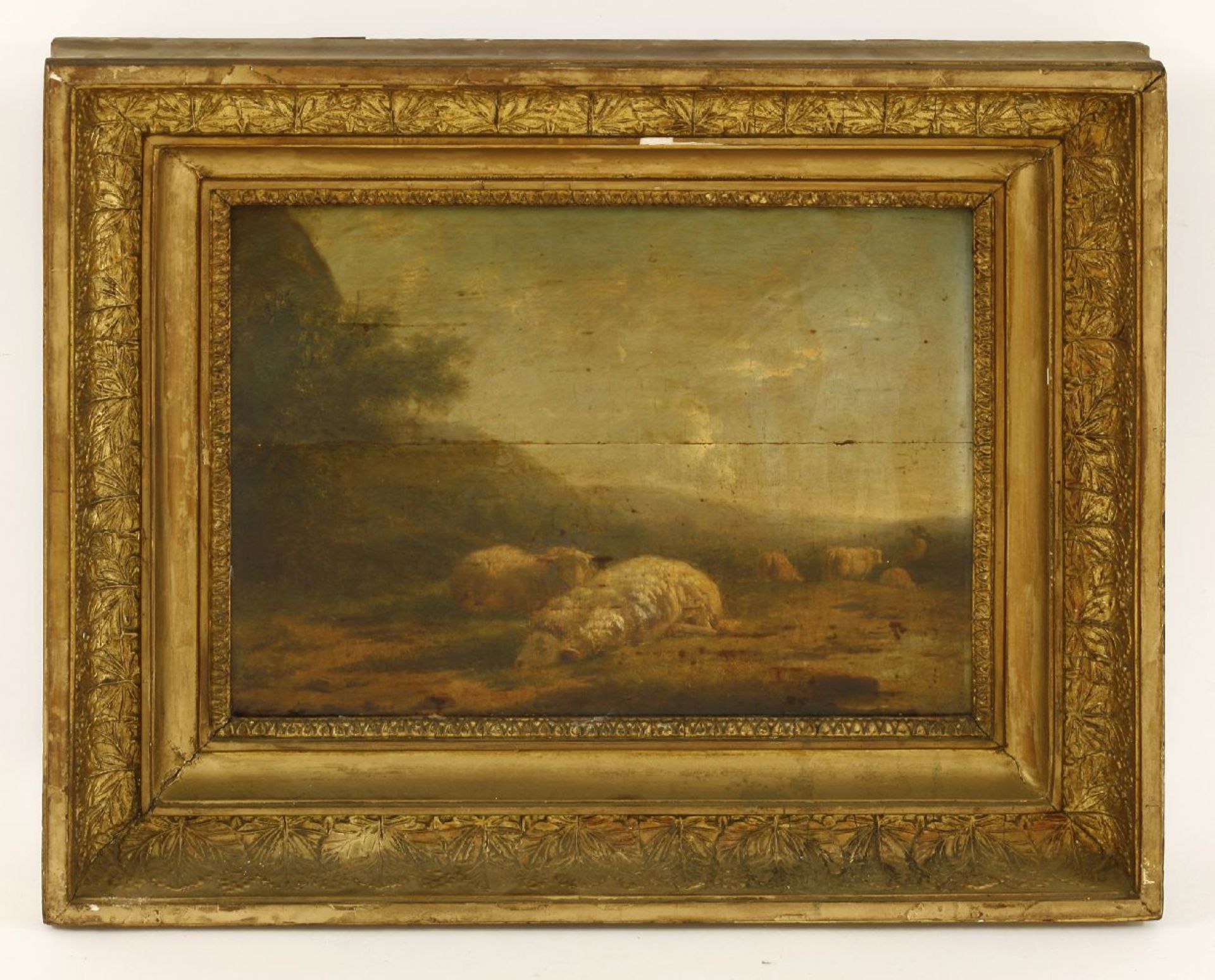 Follower of Eugène Joseph VerboeckhovenSHEEP RESTING;SHEEP BY A POOLA pair, oil on panel28 x 39cm ( - Image 3 of 7