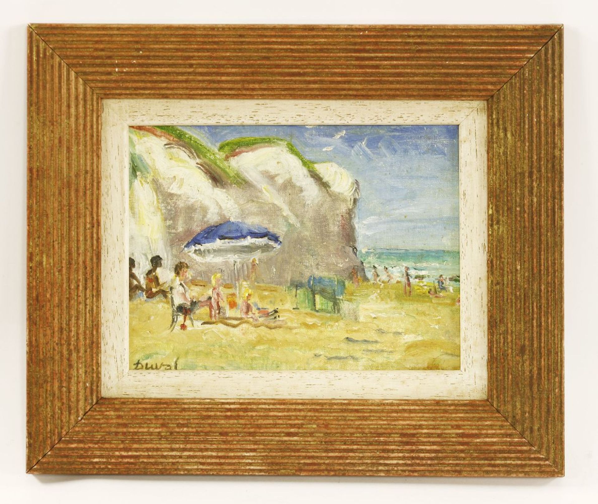 *Dorothy Duval (1917-2005)'THE BEACH AT BROADSTAIRS';FIGURES ON A BEACHTwo, both signed, one oil - Image 2 of 9