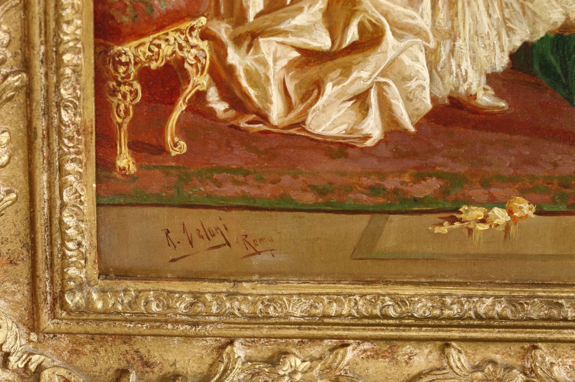 Raffaele Zeloni (Italian, 19th/20th century)YOUR MOVESigned and inscribed 'Roma' l.l., oil on - Image 4 of 4