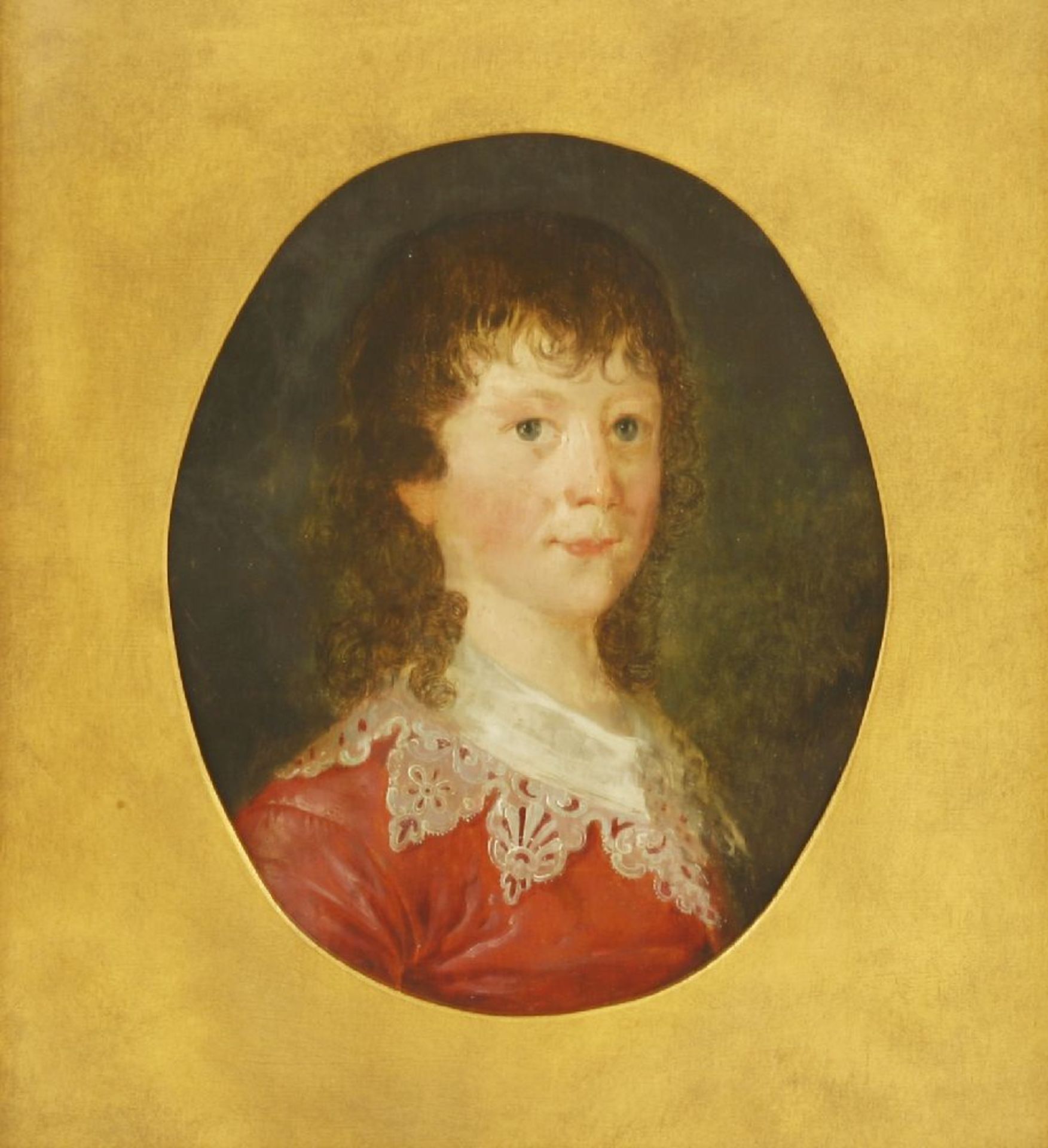 English School, 19th centuryPORTRAIT OF A LADY, BUST LENGTH, IN A PINK DRESS;PORTRAIT OF A BOY, BUST