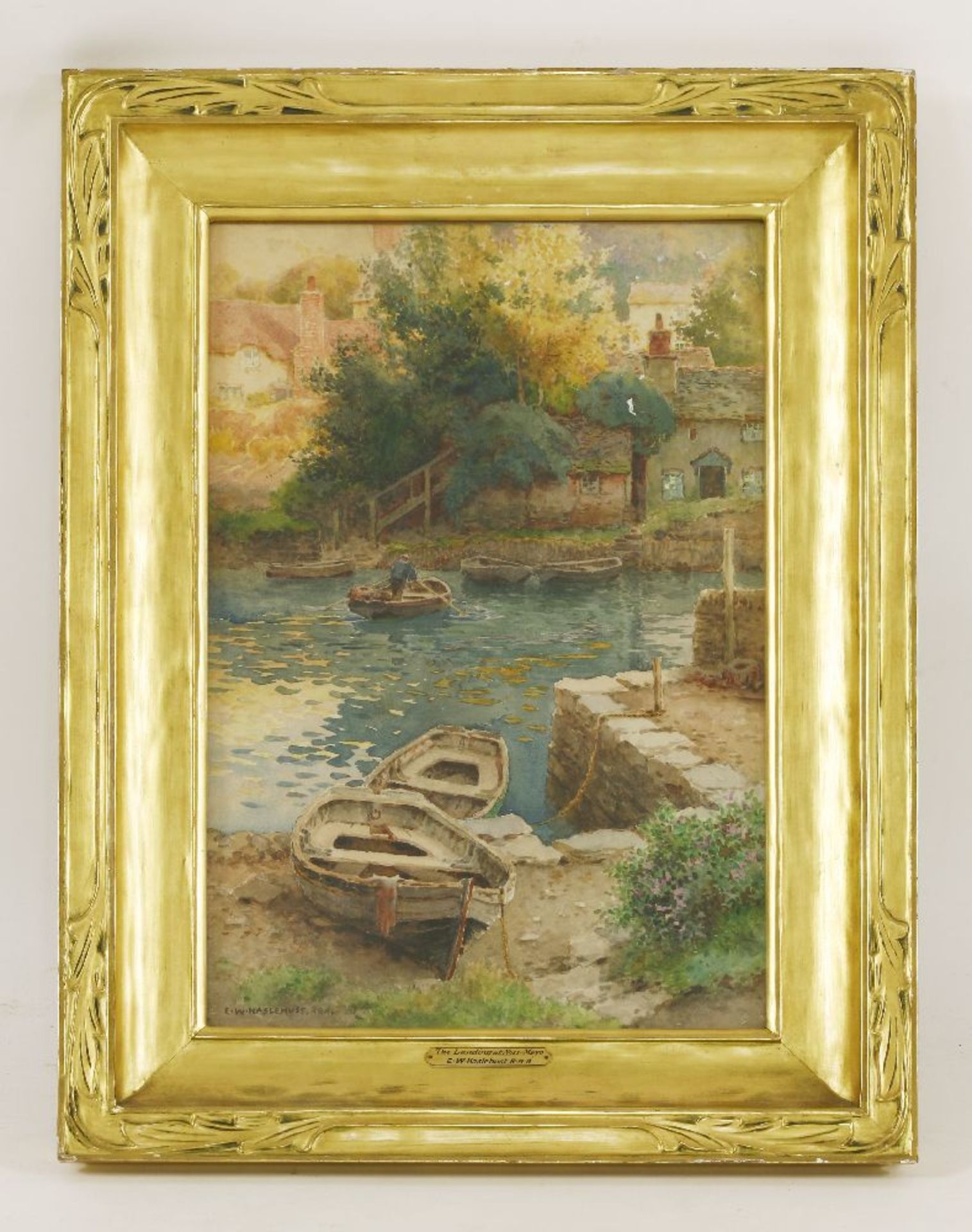 *Ernest William Haslehurst (1866-1949)'THE LANDING AT NOSS MAYO, DEVON'Signed l.l., watercolour52 - Image 2 of 4