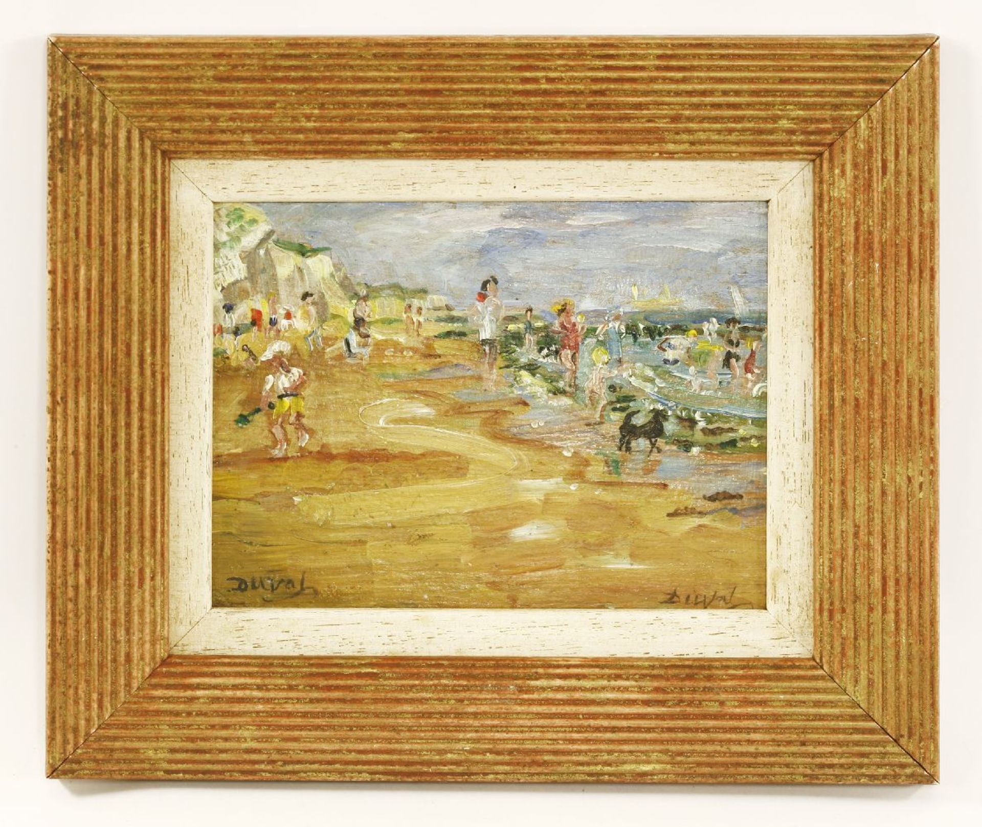 *Dorothy Duval (1917-2005)'THE BEACH AT BROADSTAIRS';FIGURES ON A BEACHTwo, both signed, one oil - Image 6 of 9