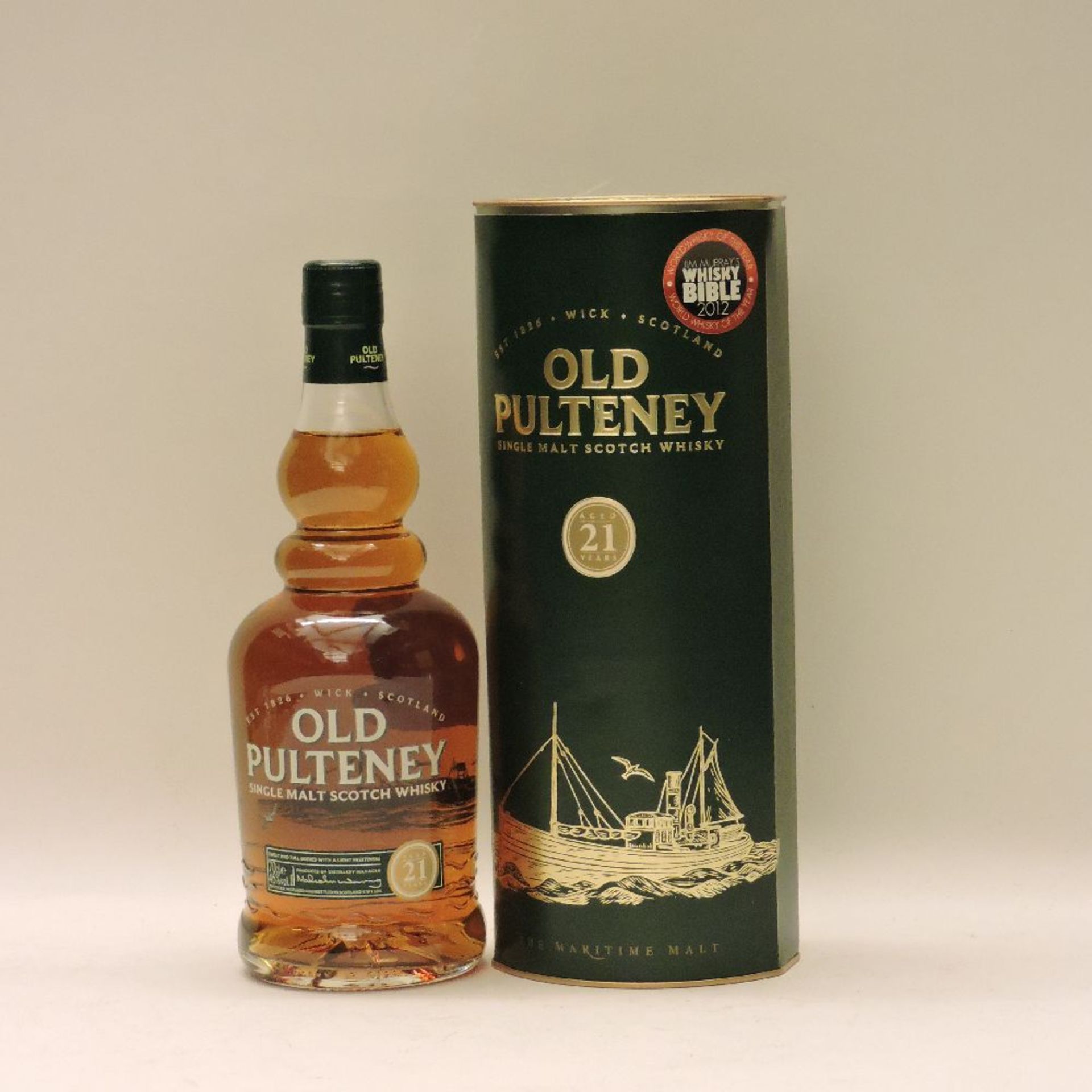 Old Pulteney Single Malt Scotch Whisky, Aged 21 Years, one bottle (in tin)