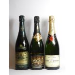 Assorted Champagne to include one bottle each: Bollinger, RD, 1973, shipped to celebrate the