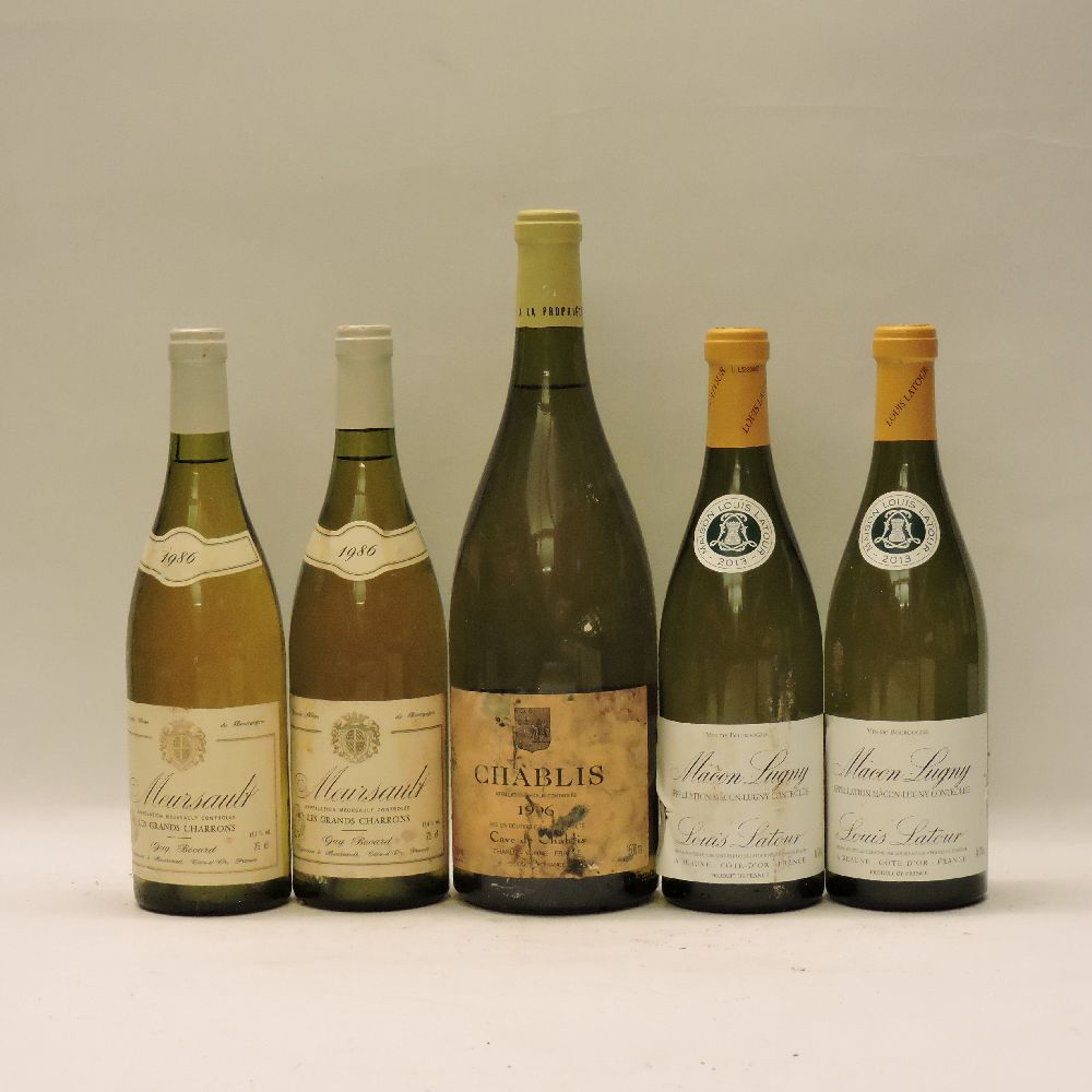 Assorted White Burgundy to include: Chablis, Cave de Chablis, 1996, one magnum; Meursault, Les