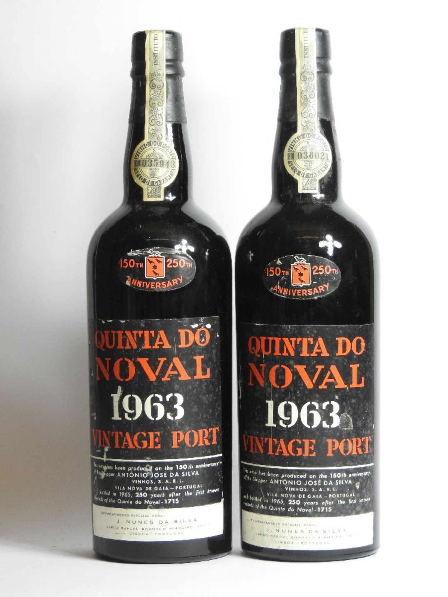 Quinta do Noval, 150th-250th Anniversary, 1963, two bottles
