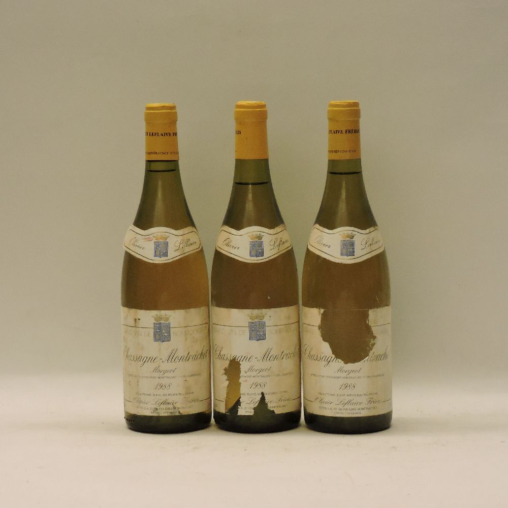 Chassagne-Montrachet 1ere Cru, Morgeot, Leflaive, 1988, three bottles