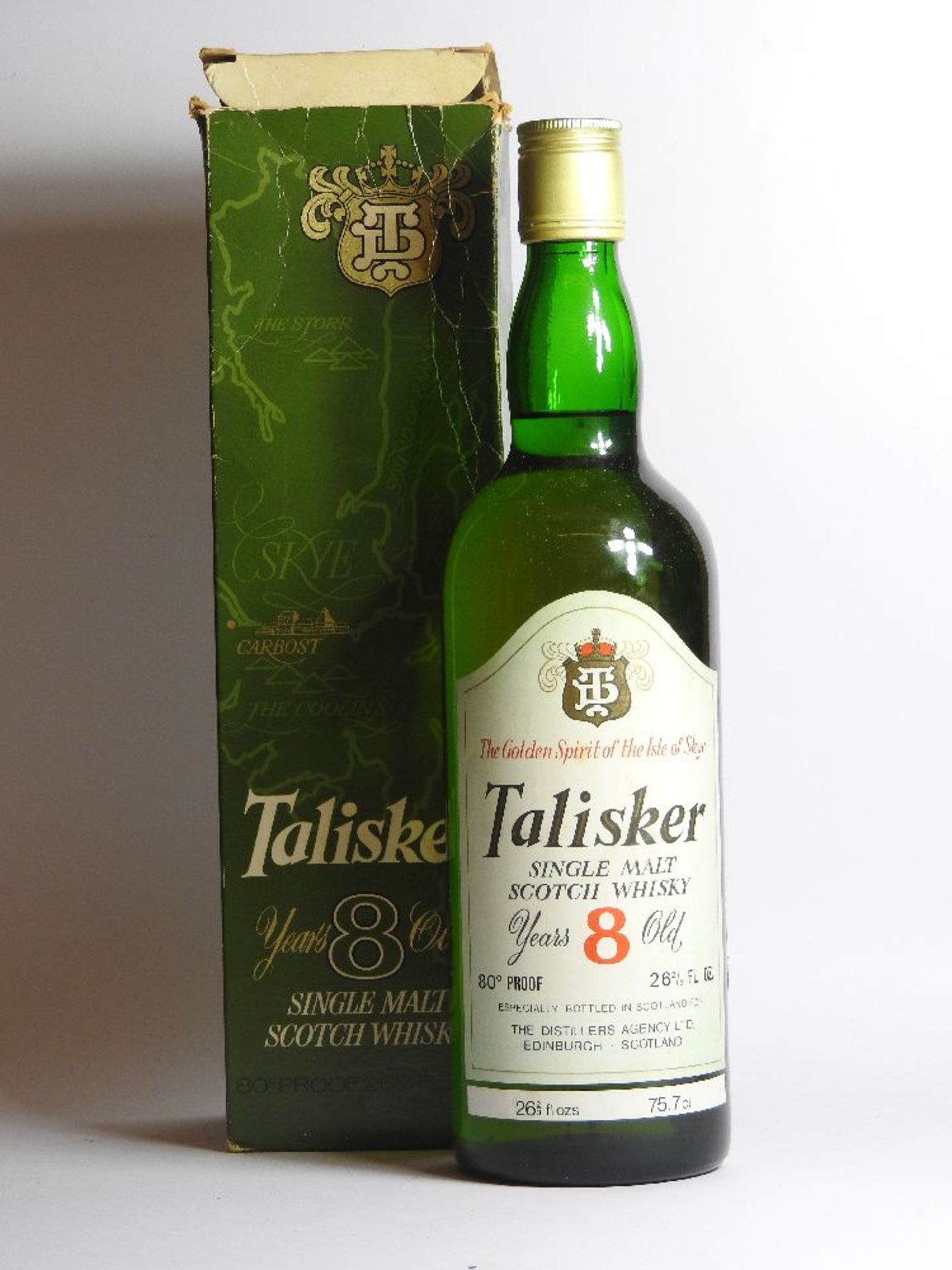 Talisker Single Malt, 8 Year Old, one bottle (boxed)