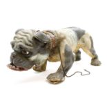 A 19th century papier mache model of a French Bulldog