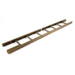 A folding wooden trench ladder, 248cm long