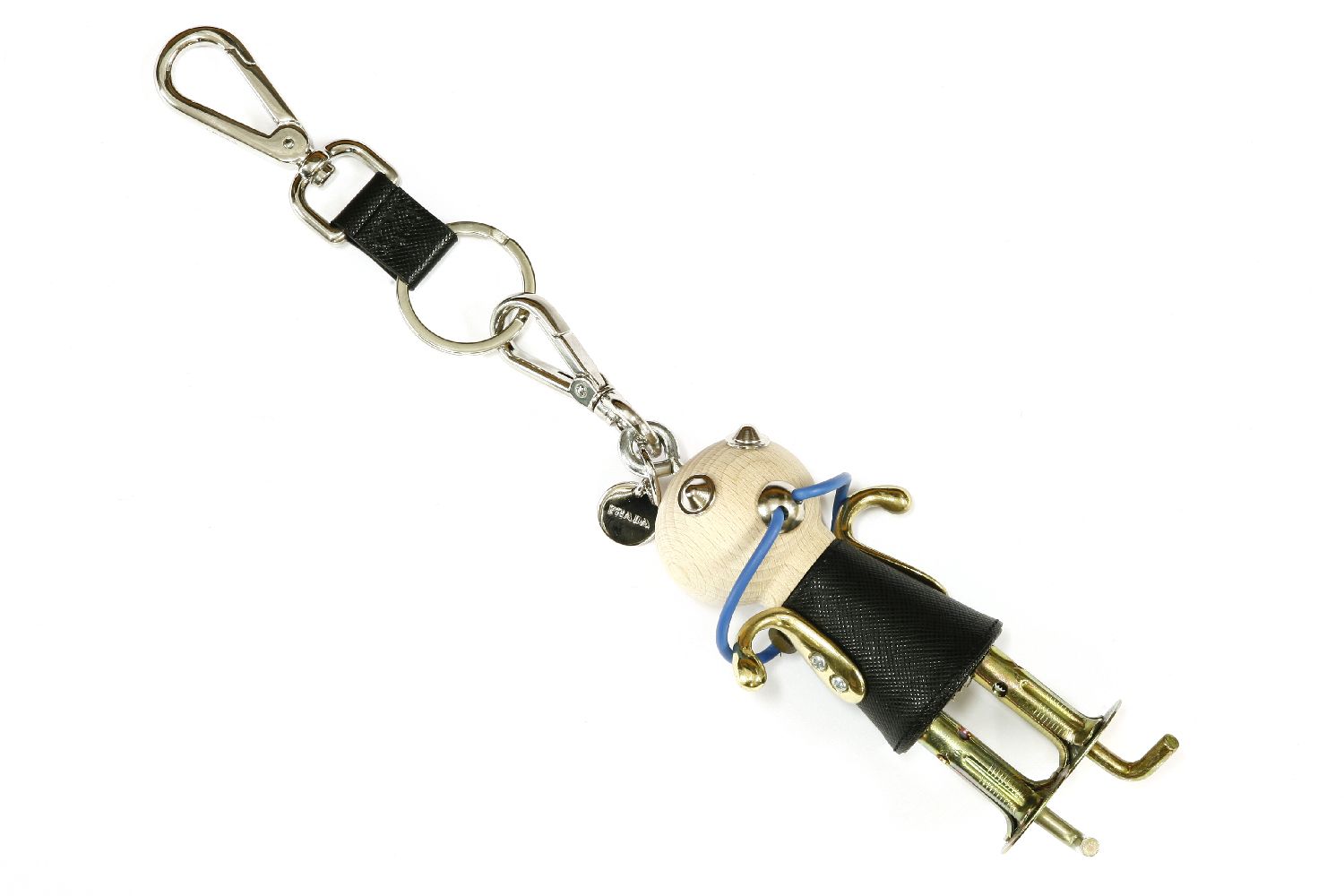 A Prada 'Robin' robot keychain (portachiavi), saffiano leather torso, metal drill bit arms and - Image 3 of 3