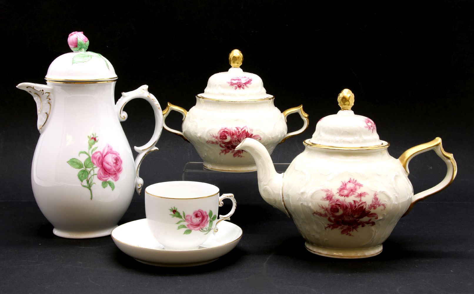 A Rosenthal `Sanssouci' part tea set, together with a Furstenberg floral tea set, a Rosenthal `