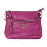 A Mulberry cerise 'Somerset Hobo' cross-body handbag, crafted in fuchsia soft matte leather, a zip