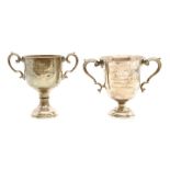 A silver two handled pedestal cup, inscribed '1925 42nd Division Football 53rd Field Brigade RA',