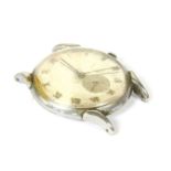 A stainless steel Tudor Prima mechanical watch head, silvered dial with roman numerals and