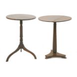 Two mahogany lamp tables,each with a circular top, 45 and 51cm diameter70 and 66.5cm high (2)