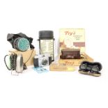 A mixed lot of collectables, to include an Ilford Sportsman 35mm camera, a respirator, a pair of