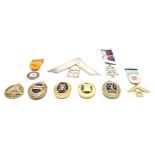 A small quantity of Masonic silver and enamelled badges and medallions