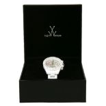 A ladies' Toy Watch 'Fluo' white chrono watch, in white acrylic, with a mother-of-pearl dial and