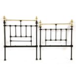 An iron and brass single bed with a modern mattressProvenance: The Collection of Mr and Mrs J