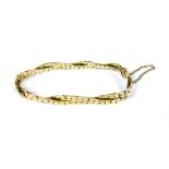A 9ct gold two row plaited bracelet, with concealed box clasp, 16.70g