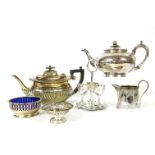 A collection of silver plated items, to include teasets, toast racks, cased cutlery etc
